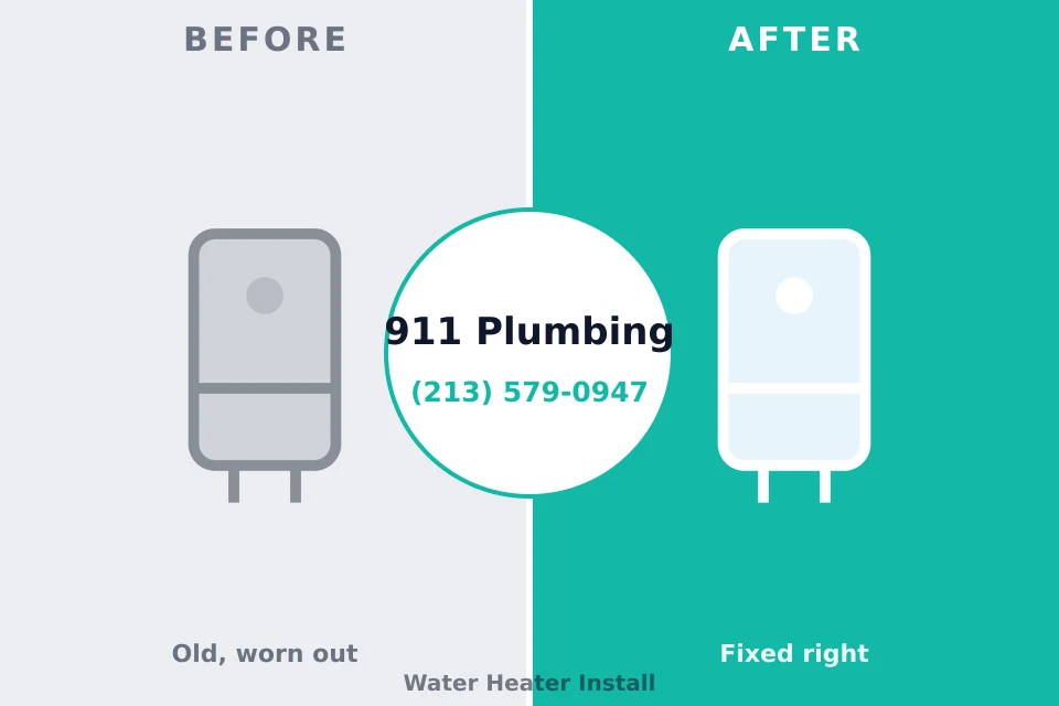 Before and after: plumbing repair Garden City Park, NY
